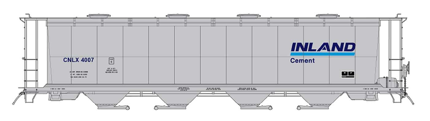 4550 Cylindrical Covered Hopper Inland Cement #4036