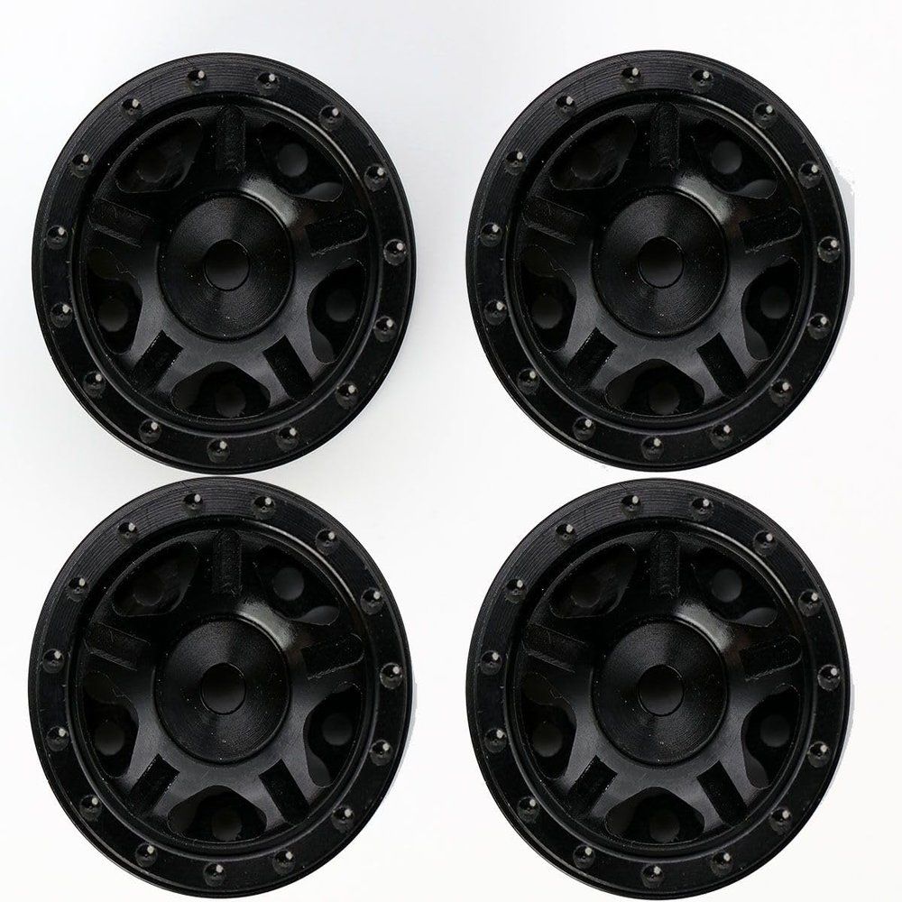 Power Hobby PHSCX2409BLACK 1.0 Axial SCX24 C10 Jeep Deadbolt Aluminum Beadlock Wheels, Black