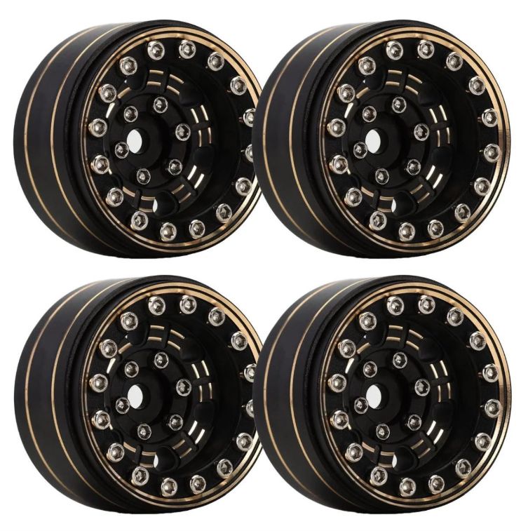 Powerhobby 1.0" Z1 Brass Beadlock Crawler Wheels 1/24 Axial SCX24 Jeep Bronco