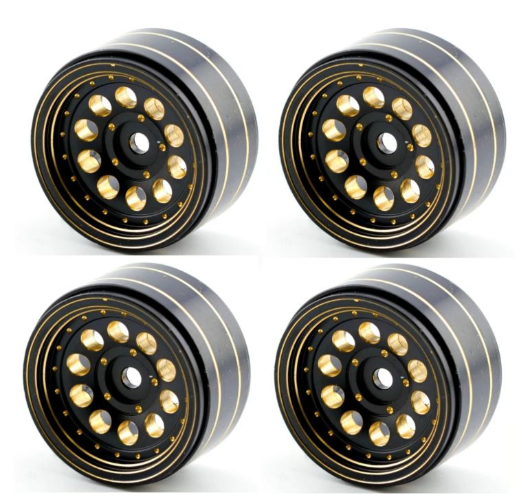 Powerhobby 1.0" Brass Beadlock Wheels offset -2.65mm (4) 1/24 SCX24