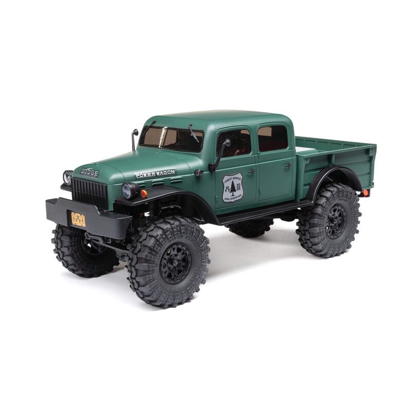 Axial 1/24 SCX24 Dodge Power Wagon 4X4 RTR Brushed Rock Crawler (Battery &amp; Charger Included), Green