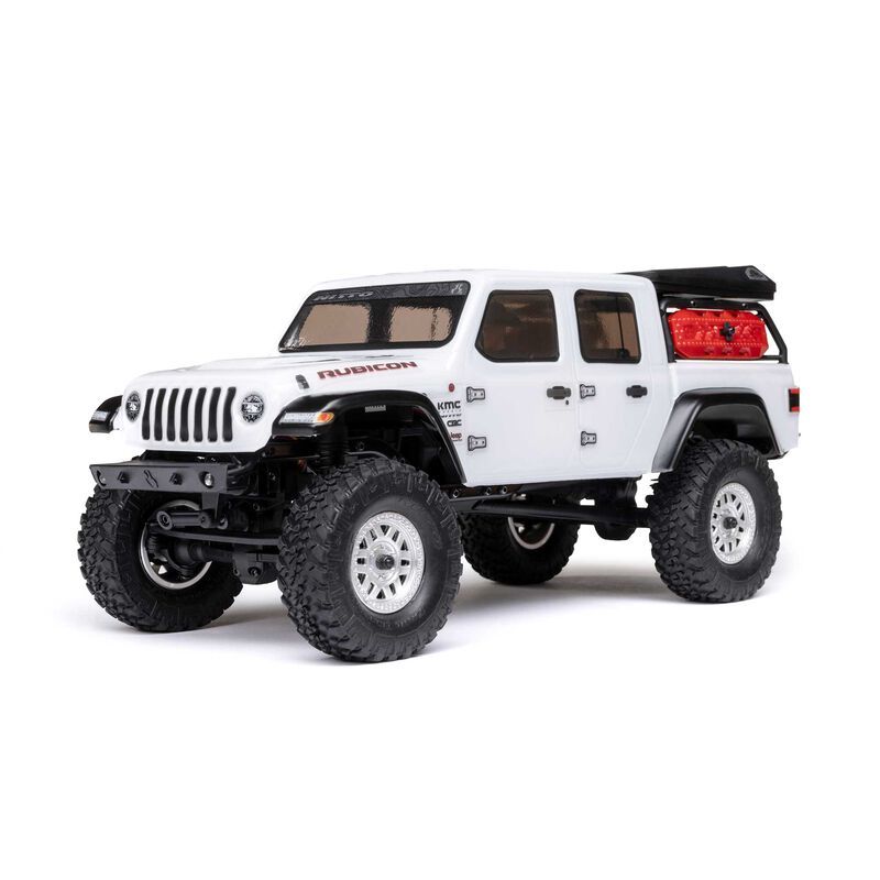 Axial 1/24 SCX24 Jeep JT Gladiator 4X4 RTR Brushed Rock Crawler (Battery &amp; Charger Included), White