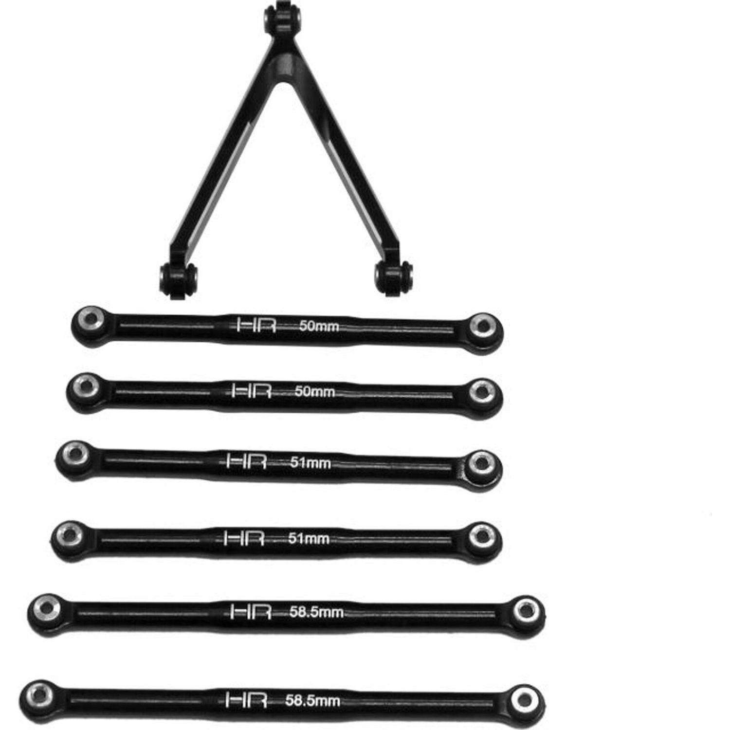 Hot Racing Aluminum Link Set for 5.26 (133.7mm) Wheelbase: SCX24 C10, JLU, Bronco