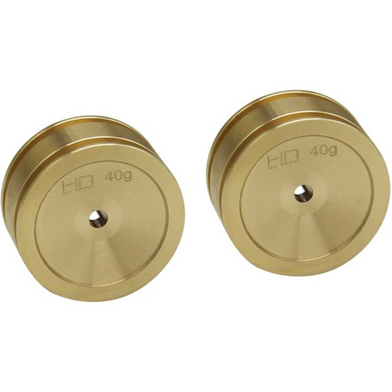 Hot Racing Brass Wheels Only, 26.5mm (2): SCX24