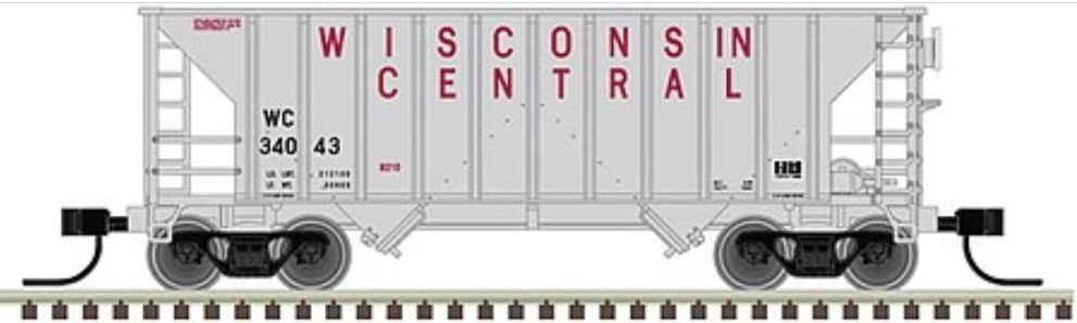 N Greenville 100 Ton Twin Hopper Car, Wisconsin Central 34027