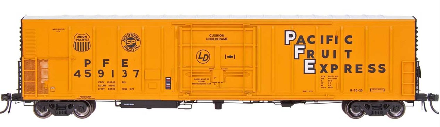 R-70-20 Mechanical Refrigerator Car, PFE-Late Roof &amp; Hyra-Cushion Underframe, Car #458362