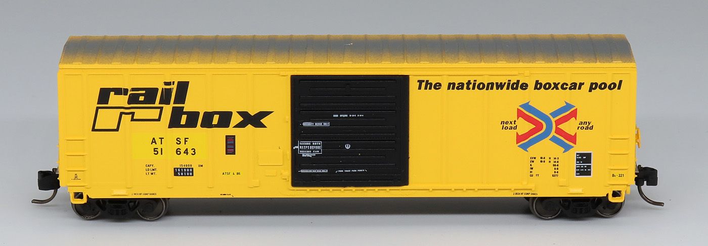 P-S 5277 Cuft SD Exterior Post Boxcar, Santa Fe Ex-Railbox, Car #51396