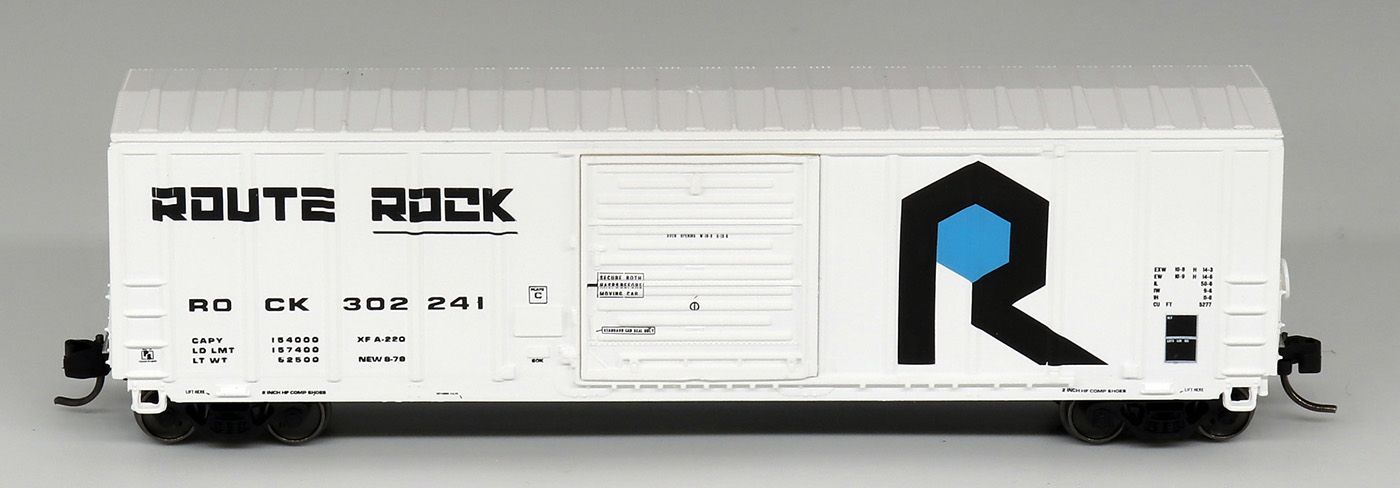 P-S 5277 Cuft SD Exterior Post Boxcar, Rock Island "The Rock" White, Car #302148