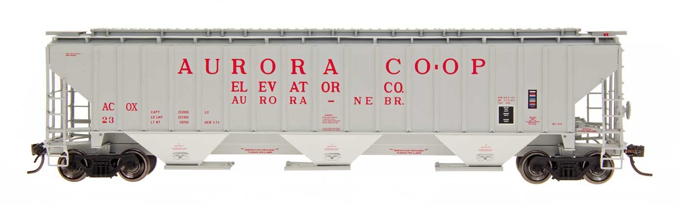 4750 Cu. Ft. Rib-Sided 3-Bay Hopper, Aurora Co-op, Car #12