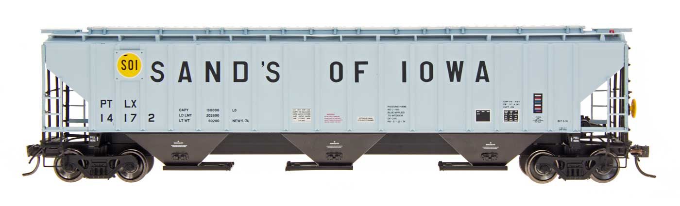 4750 Cu. Ft. Rib-Sided 3-Bay Hopper, Sand's of Iowa, Car #14176