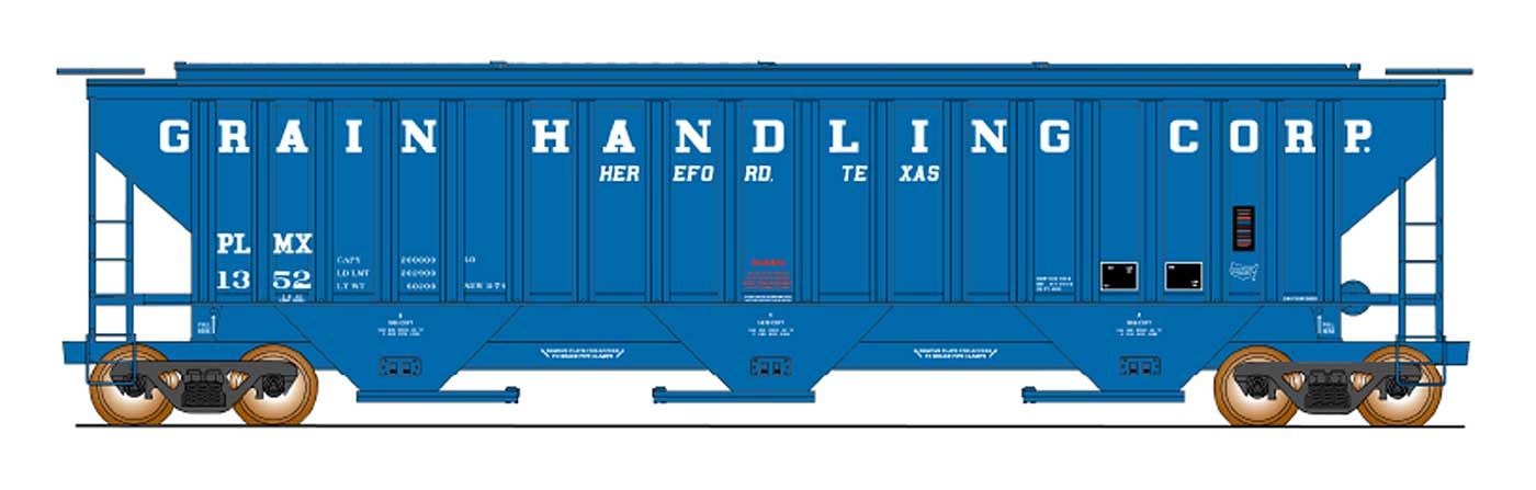 4750 Cu. Ft. Rib-Sided 3-Bay Hopper, Grain Handling Corp., Car #1358
