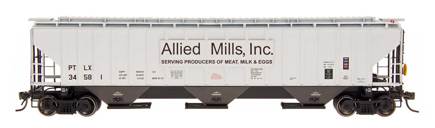 4750 Cu. Ft. Rib-Sided 3-Bay Hopper, Allied Mills, Car #34586