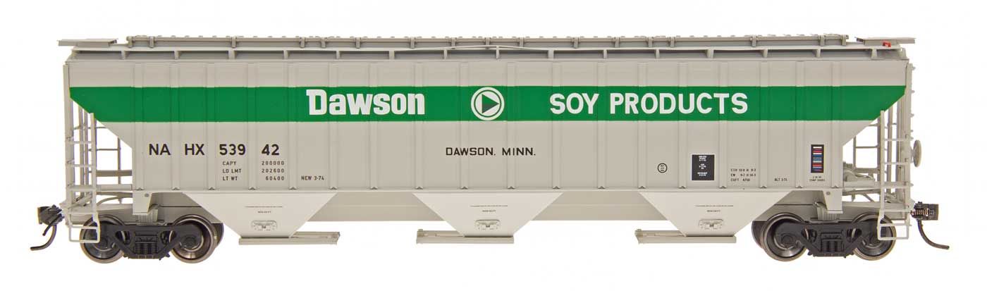 4750 Cu. Ft. Rib-Sided 3-Bay Hopper, Dawson Soy Products, Car #53951