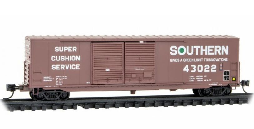 50' Standard Box Car, 8' Dbl Sliding, w/o Rfek, Short Ladders - Southern, Rd # 43022