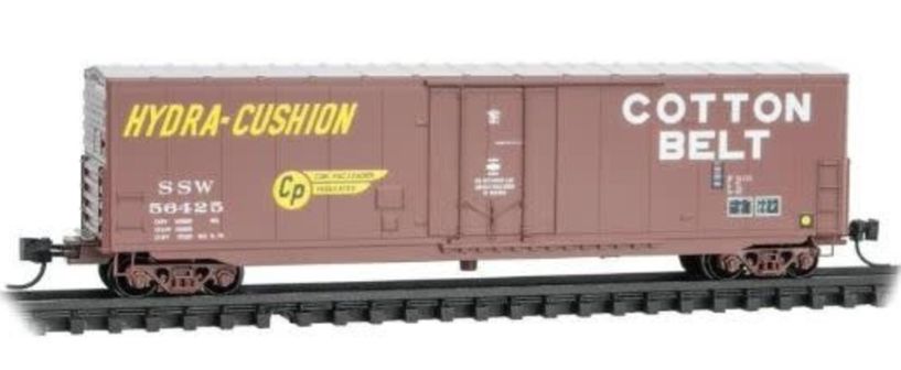 50' Standard Box Car, 8' Plug Door, w/o rfwk, short ladders - Cotton Belt, Rd # SSW 56425