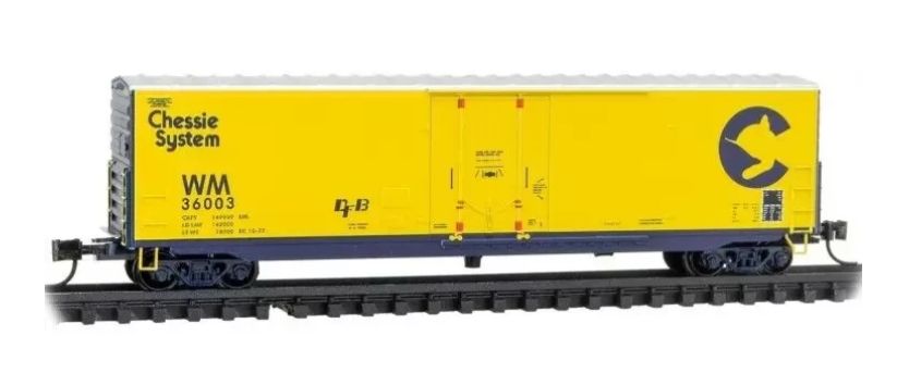 50' Standard Box Car, 8' Plug Door, w/o Rfwk, Short Ladders - Western Maryland, Rd # WM 36003