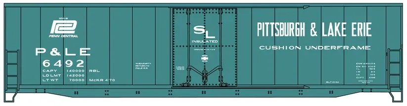 50' Insulated Plug Door Welded Steel Boxcar P&amp;LE #6492