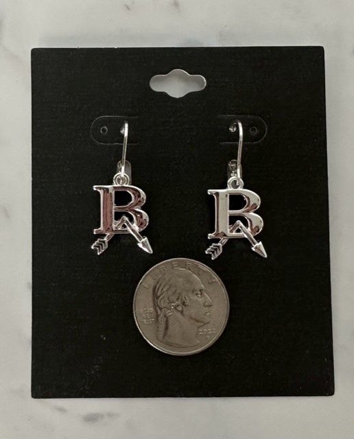 BA LOGO LEVERBACK EARRINGS - SILVER