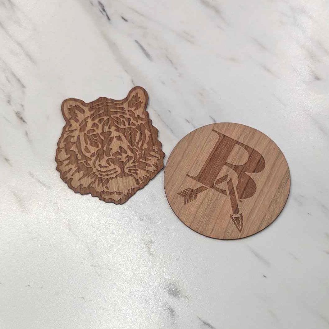 Logo wood stickers