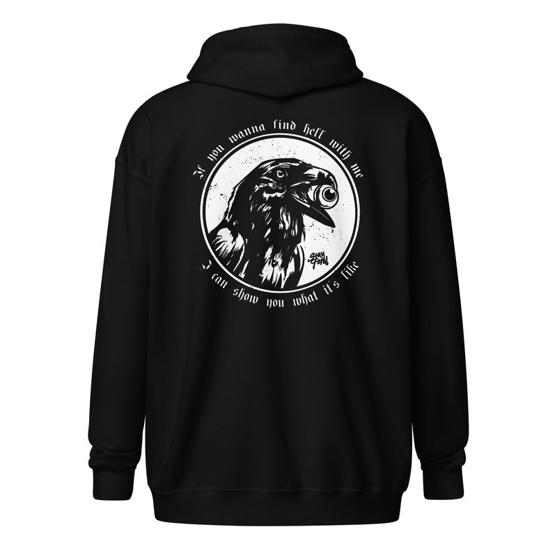 Feral Crow Zip Hoodie
