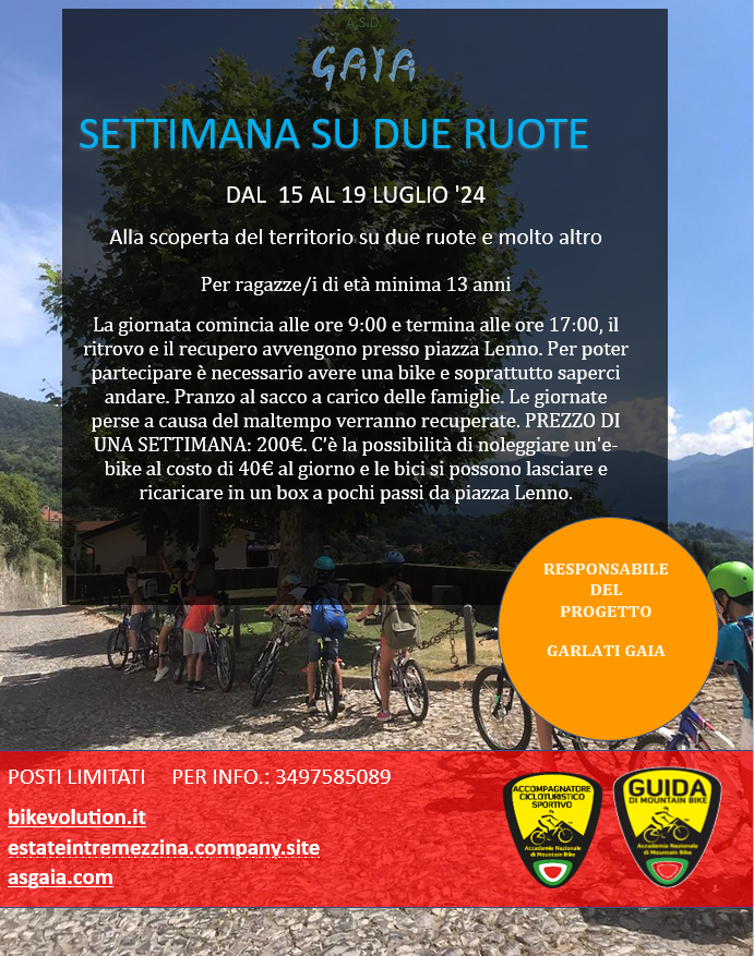 SETTIMANA SU DUE RUOTE PER RAGAZZI/E