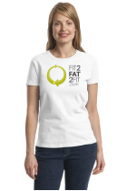 White MEDIUM Women&#39;s Fit2Fat2Fit 3 Color Logo