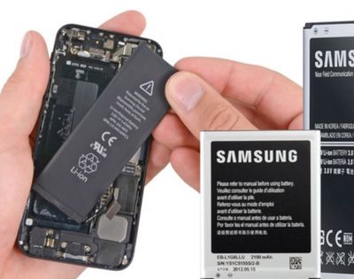 Batterij van iphone en Samsung