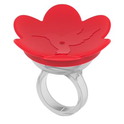 Hummingbird Ring by ZUMMR - Red