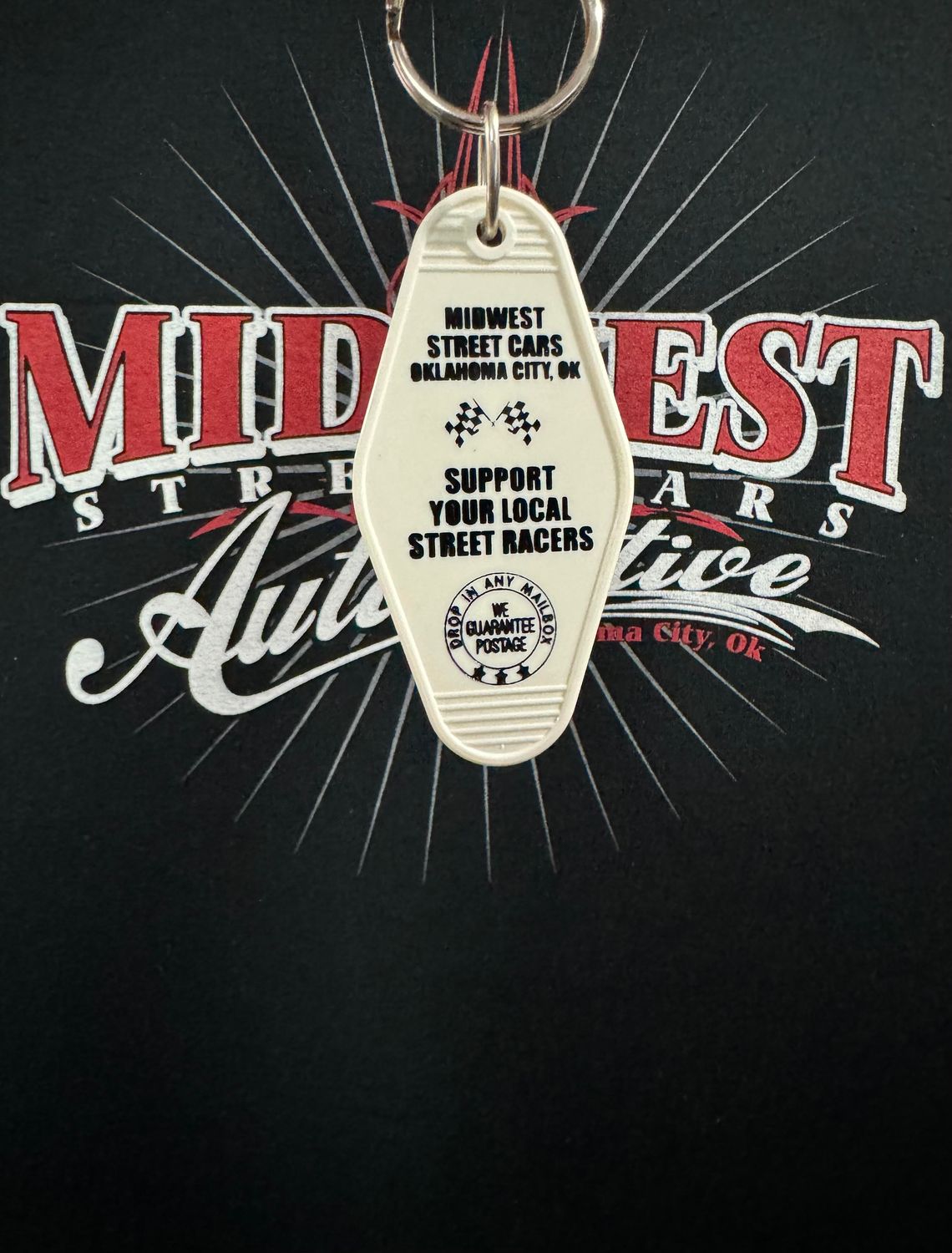 White Motel Keychain
