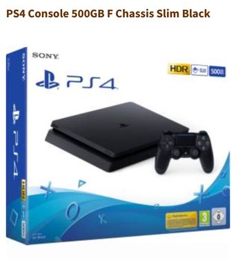 PS4 Console 500GB F Chassis Slim Black