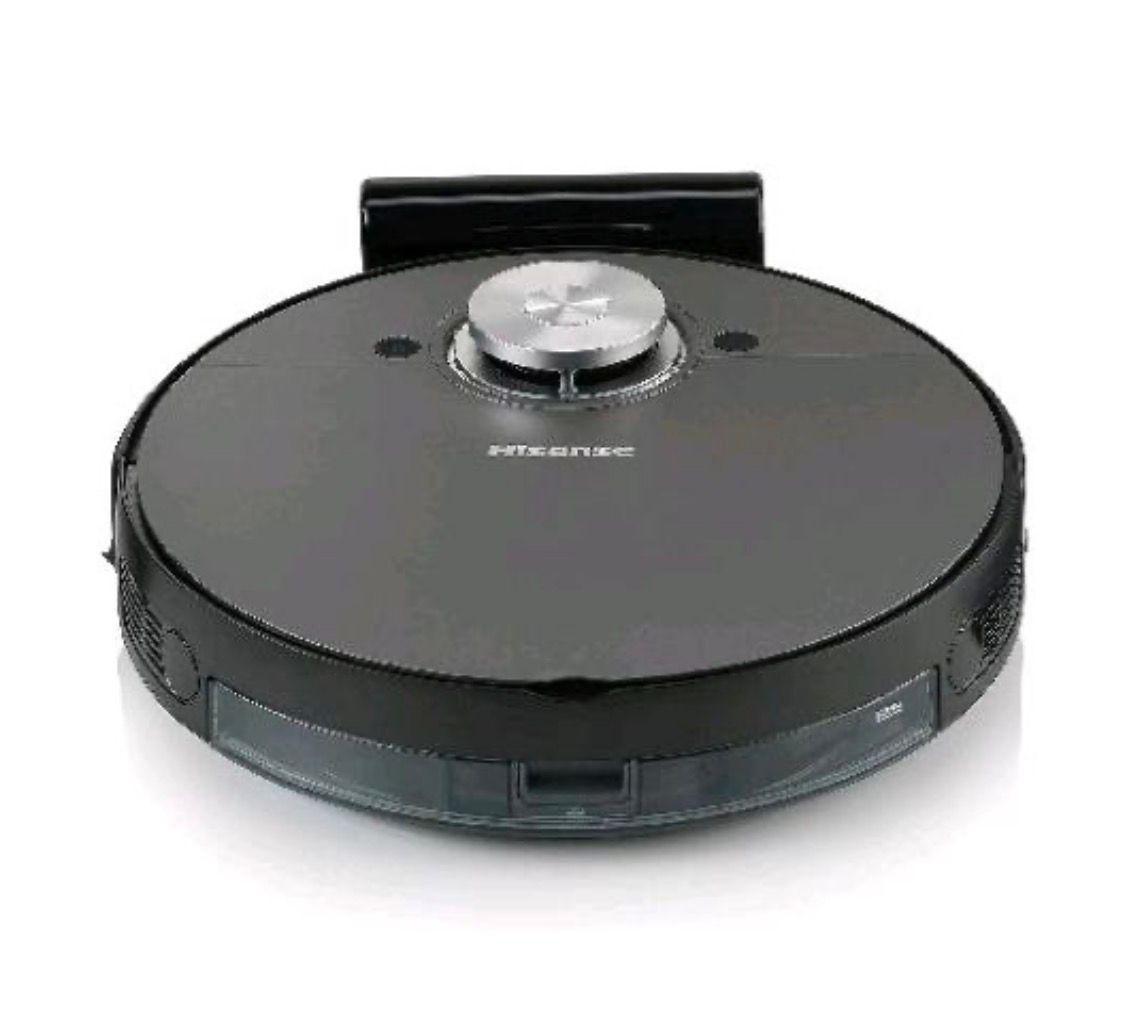 HISENSE RVCL144AB ROBOT ASPIRAPOLVERE LAVAPAVIMENTI MAPPATURA LASER 3 LIVELLI DI POTENZA E DI LAVAGGIO CONTROLLO TRAMITE APP NERO