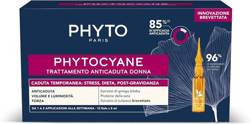 PHYTOCYANE Traitement antichute redensifiant PHYTO 12 fioles x 5ml