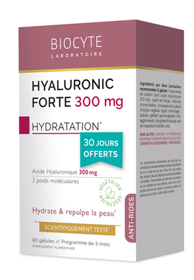 Acide Hyaluronique 3 mois 300mg 90 gélules BIOCYTE Acide Hyaluronique 3 mois 300mg 90 gélules BIOCYTE