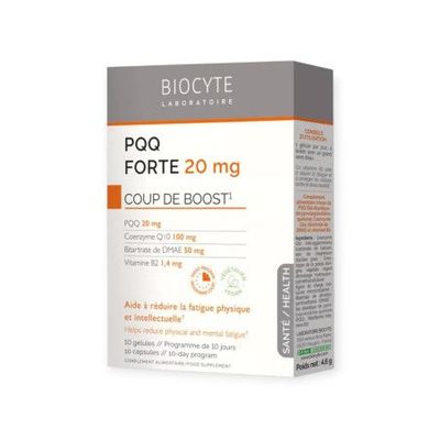 Biocyte PQQ Forte 20mg Boite de 10 gélules Biocyte PQQ Forte 20mg Boite de 10 gélules