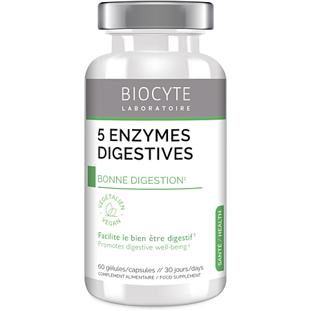BIOCYTE 5 enzymes digestives 60 gélules BIOCYTE 5 enzymes digestives 60 gélules