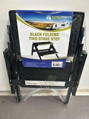Folding Aluminium Step Double – Black