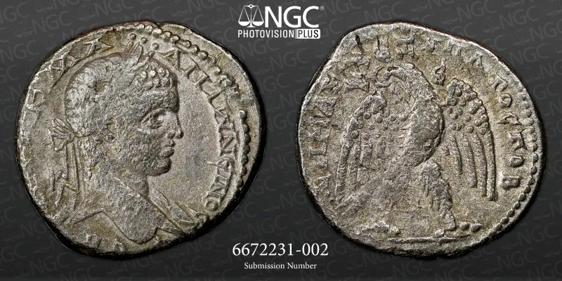 ELAGABALUS (AD 218-222) NGC GRADED BI Tetradrachm / Roman Provincial Coin