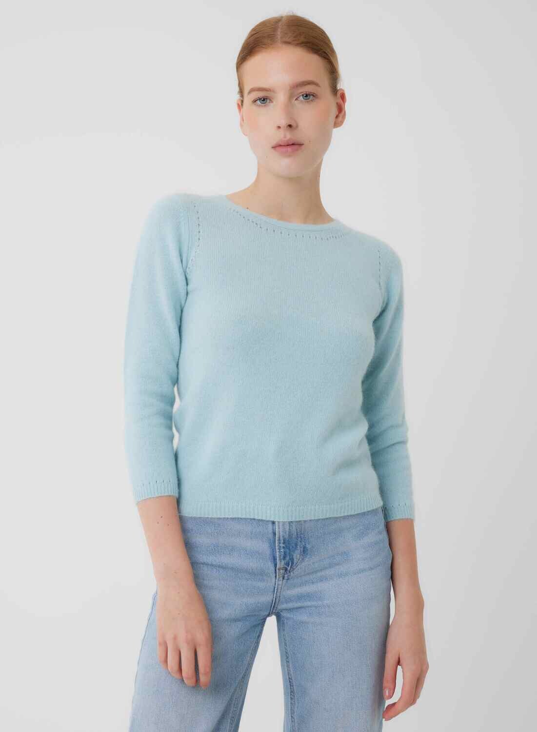 Ultra Soft Pointelle 3/4 Sleeve Boatneck (K149FPU518)