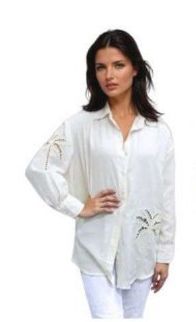Boyfriend Palm Tree Line Shirt