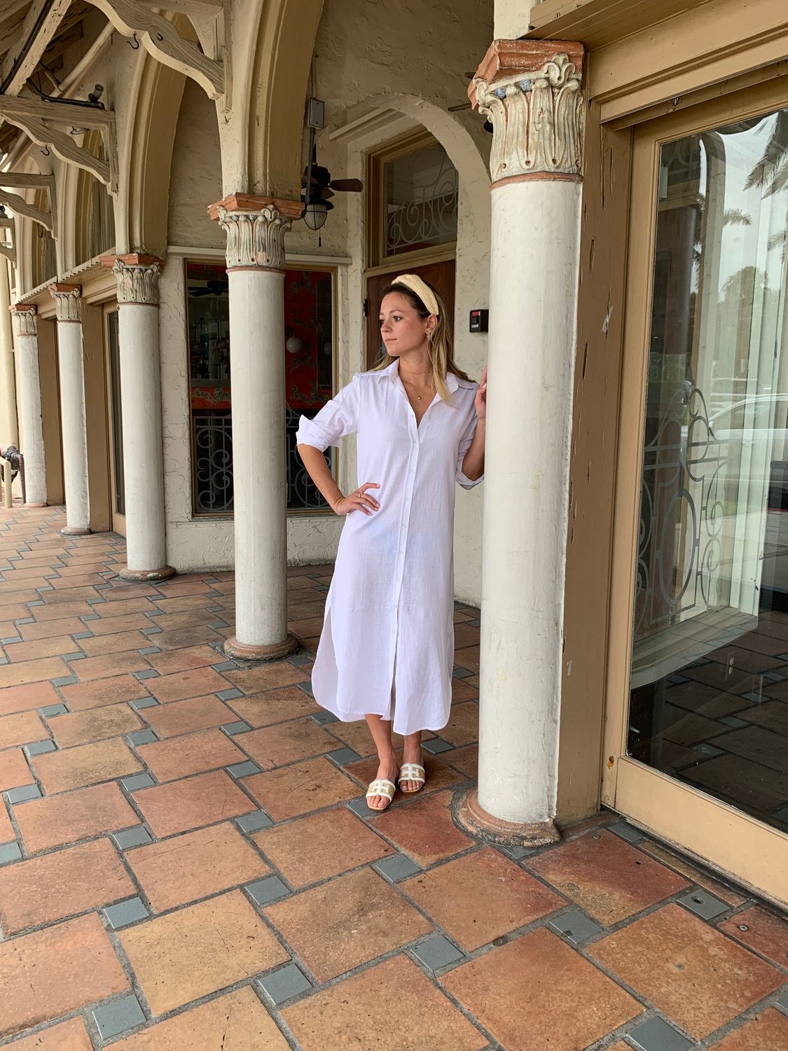 Cenote Shirt Dress, Color: Oyster, Size: XS