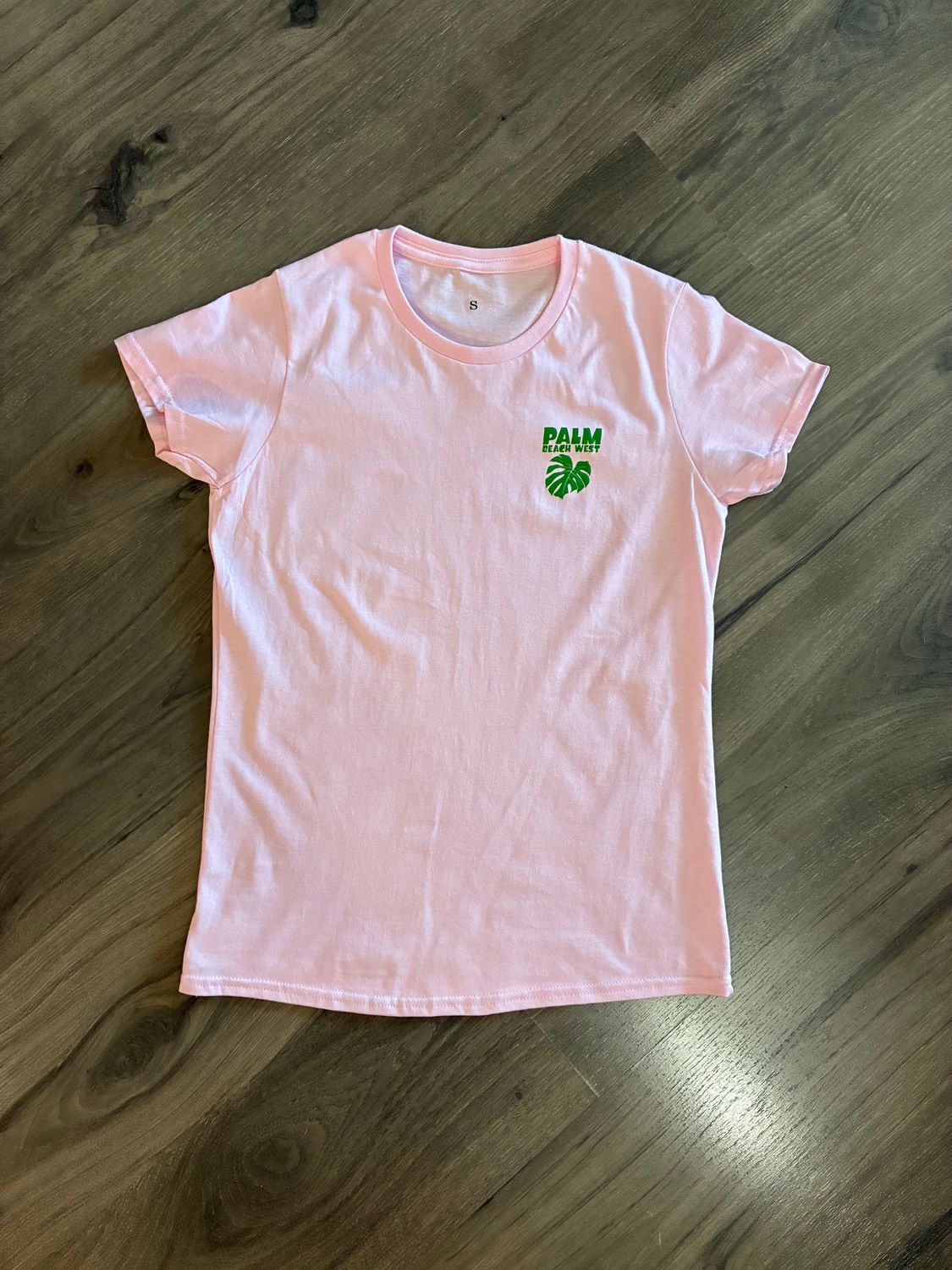 Palm Beach West Graphic Tee, Color: Soft Pink, Size: SMALL