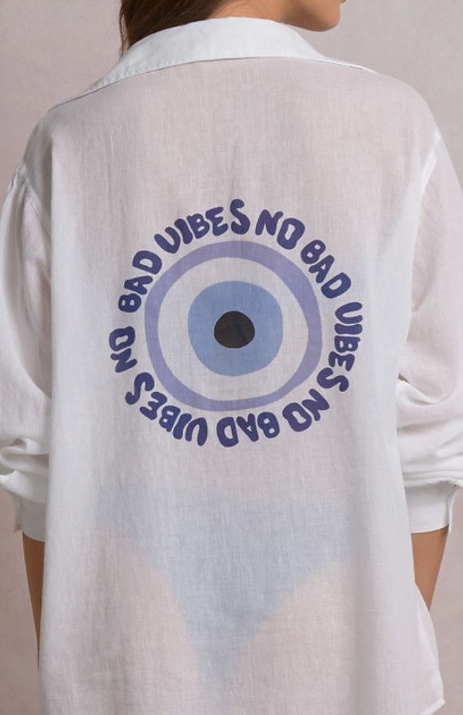 Boyfriend Shirt, Color: WhiteVibes, Size: XS