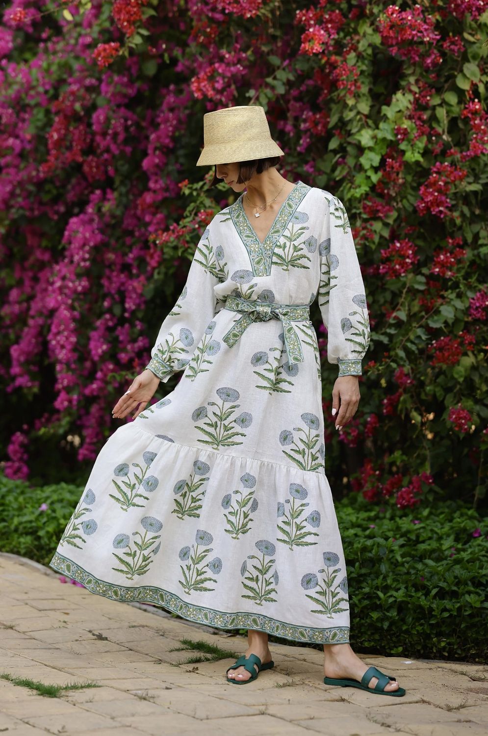 Capri Maxi Blue Flowers Dress