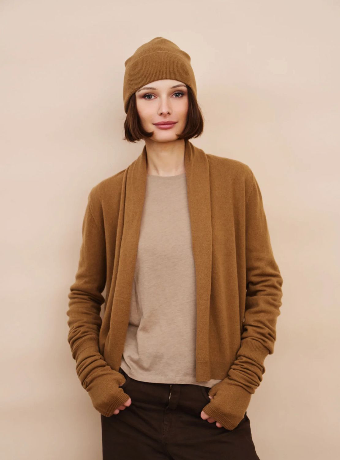 Cashmere Seamless Open Cardi (K233FGI241)