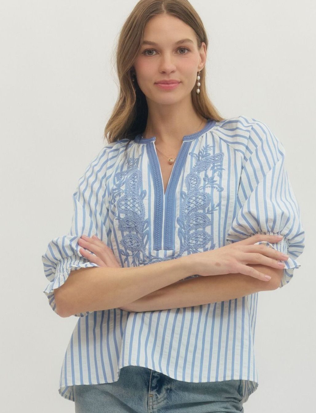 Stripe Seesucker Top