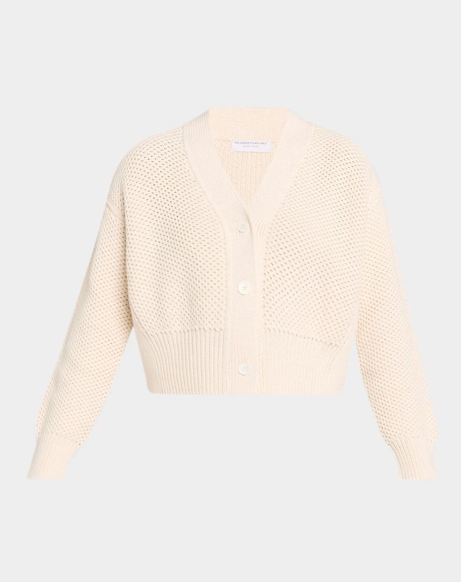 Cotton Knit Long Sleeve V-neck Cardigan (K295FGI258)