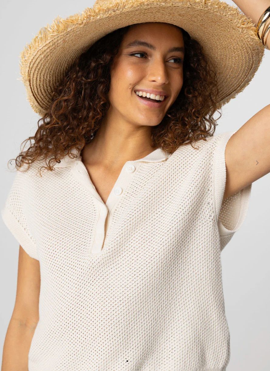 Organic Cotton Knit Cap Sleeve Polo (K258FPO040)