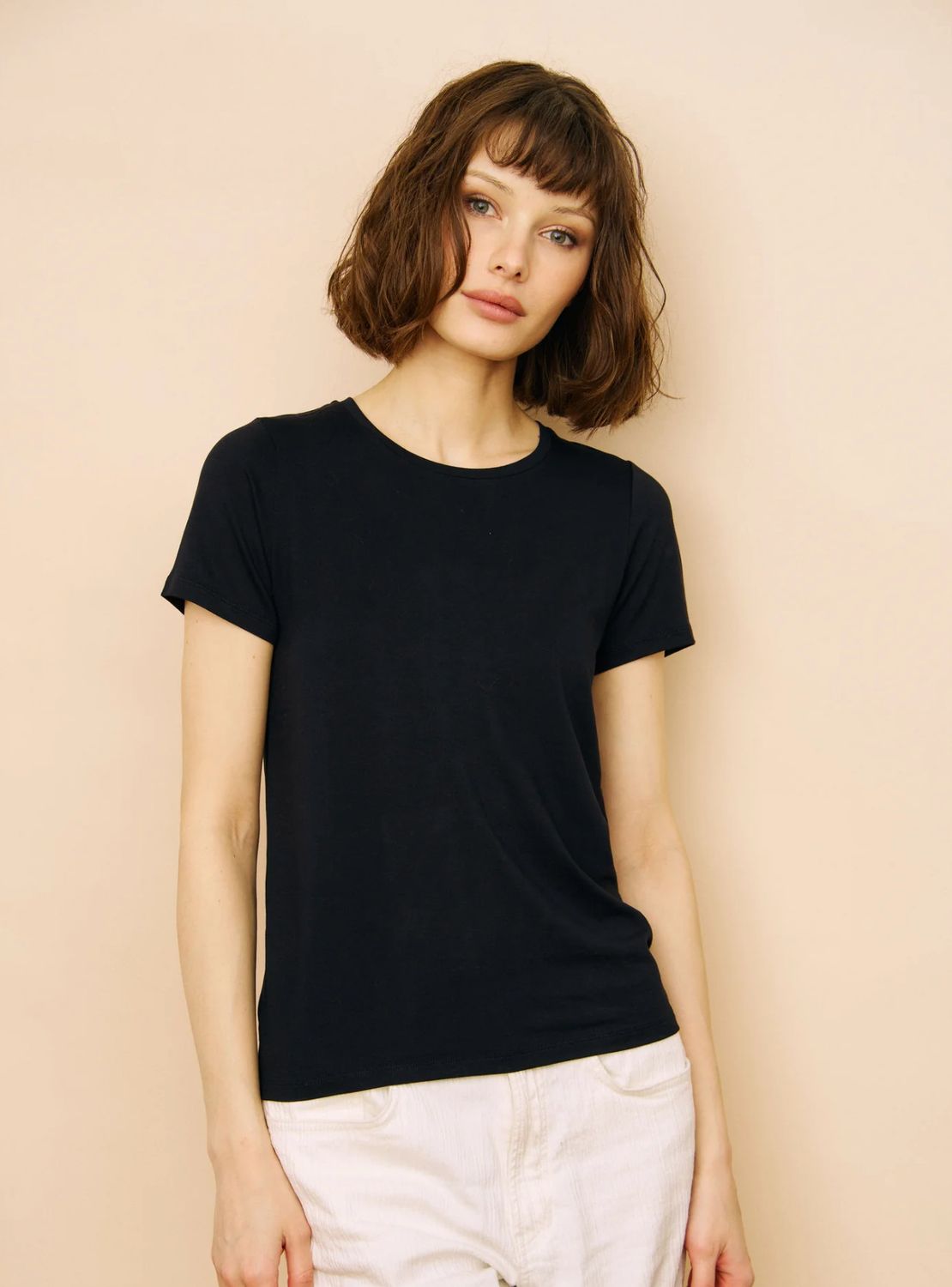 Lyocell Cotton S/S Semi Relax CrewNeck (M296FTS678)