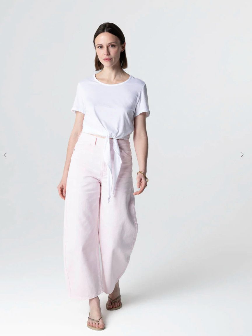 Suprima Cotton S/S Tie Front Crewneck (M600FT1138)