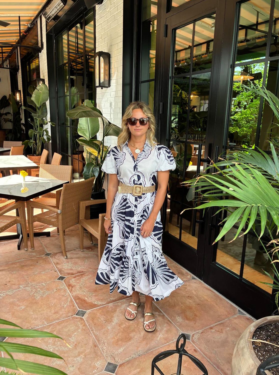 Scallop Print Estates Dress